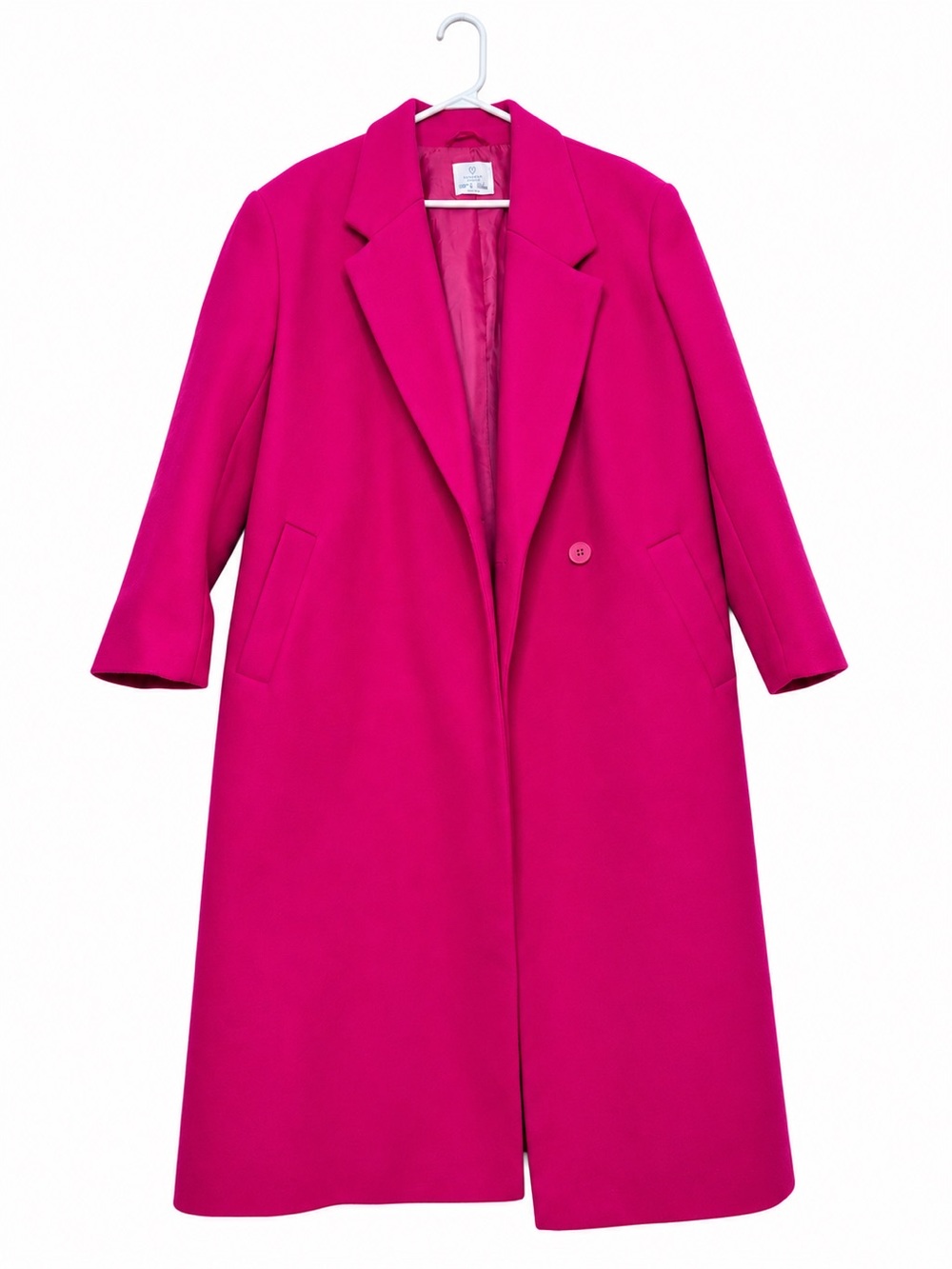 Primark Long Pink Coat Size Medium Like New